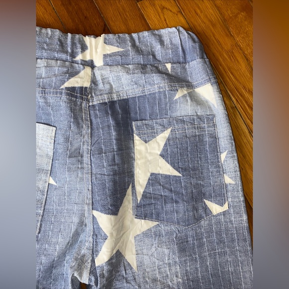 NWT Venti6 Italy Rare Blue White Stars Stripe Textured Skinny Thin Pants Size S - Picture 5 of 15